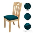 thumbnail image 4 of PiccoCasa 6Pcs Velvet Stretchable Chair Seat Covers, 18"x18" Peacock Blue, 4 of 6