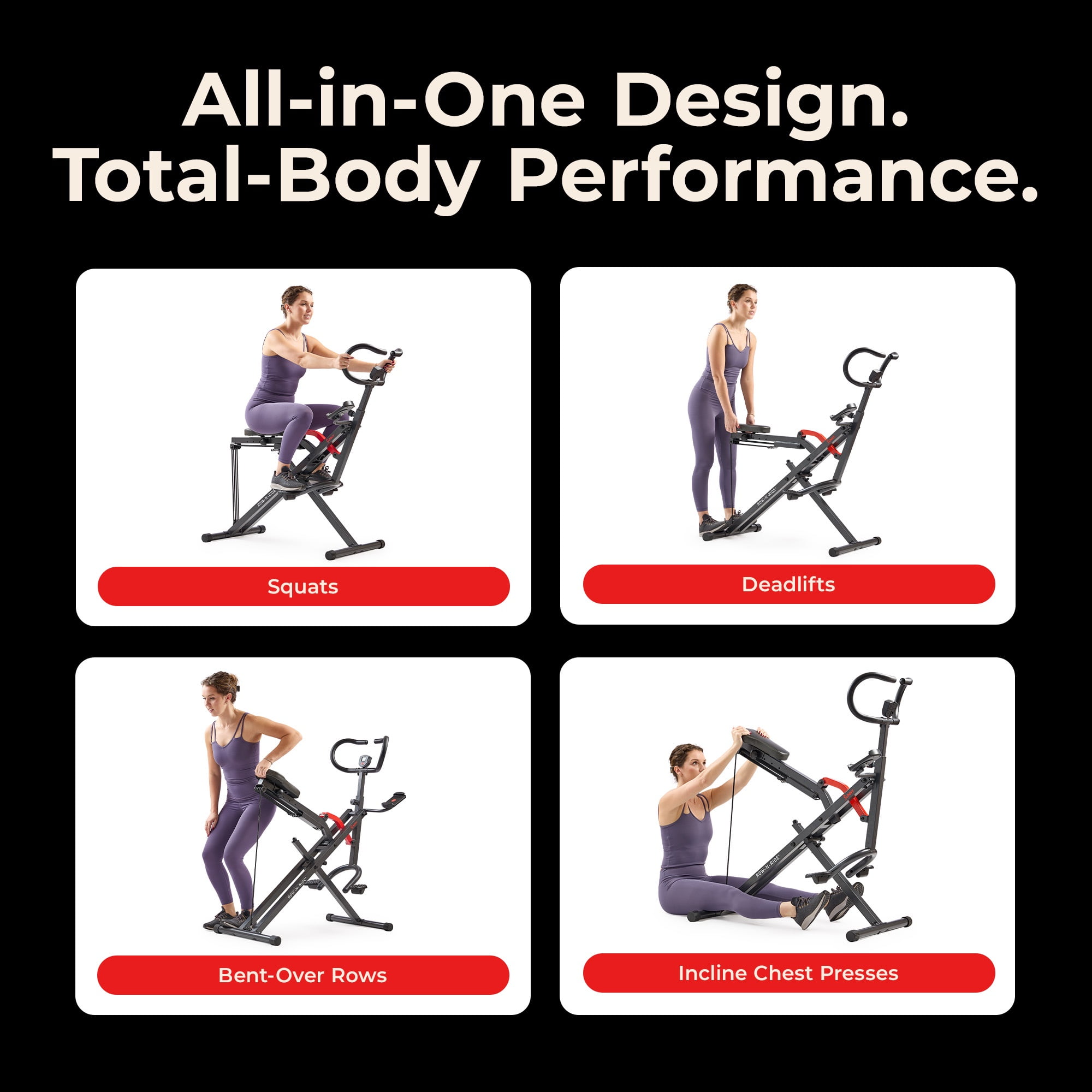 Sunny Health & Fitness SMART Row-N-Ride® Plus Assisted Squat Machine