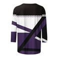 thumbnail image 5 of FAIWAD Hauts à Manches 3/4 pour Femmes Col Rond Printemps Tunique Tendance Bloc de Couleur Chandail Ample, 5 of 5