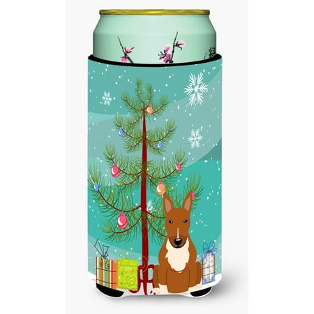 

Carolines Treasures BB4259TBC Merry Christmas Tree Bull Terrier Red Tall Boy Beverage Insulator Hugger Tall Boy