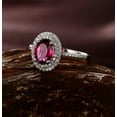 thumbnail image 5 of 2.25 Carat 8x6mm Red Ruby Moissanite Diamond Double Halo Classic Engagement Ring for Women in 10k White Gold, 5 of 5