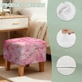 thumbnail image 7 of SCRAWLGOD Peach Blossom Marble Print Pink Cover for Footstool, Stretchable Footstool Protector Comfortable Rectangular Furniture Protection with Anti Slip Band for Footrest Sofa, 7 of 7
