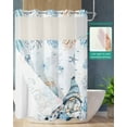 thumbnail image 2 of No Hook Shower Curtain with Snap in Liner, Summer Gnome with Anchor Helm Seashell Starfish Coral Turtle Shower Curtains for Bathroom, Washable Shower Curtain Liner Set with Mesh Top Window, 72"x72", 2 of 6