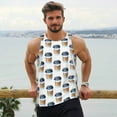 thumbnail image 6 of Pofeuu Coffee To Go Pattern Print Men's Workout Tank Tops Sleeveless Muscle Gym Shirt Quick Dry-, 6 of 7