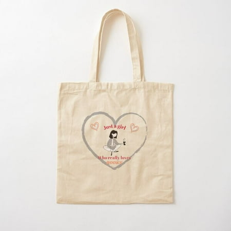 Just A Girl Who Really Loves Books Funny T-Shirt For Women And Girls Gift T-Shirt Cotton Tote Bag Canvas Tote Bag  Family Gift For Mother  Her