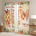 thumbnail image 2 of Erosebridal Orange Butterfly Curtains and Drapes (52x63), Inspirational Quotes 30%-50% Blackout Curtains for Bedroom, Rose Floral Decor, 2 of 5
