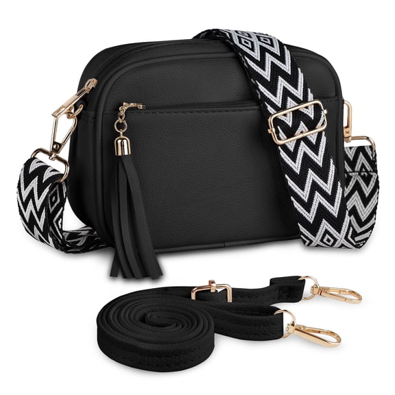 FITDON Small Cross body Bag for Women, Faux Leather Handbags & Shoulder Bags Camera CrossBody Bag with Adjustable Wide Strap