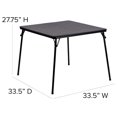 5 Piece Black Folding Game Room Card Table and Chair Set