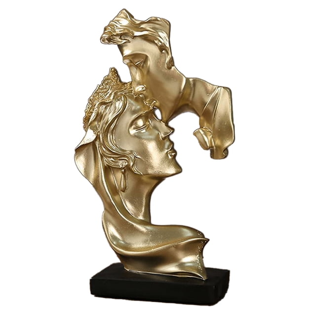 Escultura de Pareja Besándose Estatuilla de Resina, Decoración del Hogar Ideal para Sala de Estar, Dormitorio, Oficina y Escritorio