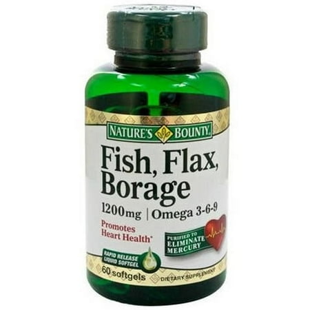 Nature's Bounty Fish Flax Borage 1200 mg, 60 CT (Pack of 3)
