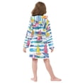thumbnail image 7 of FORMRS Niños Bathrobe Unisex Hooded Robe Soft Plush Pajamas Sleepwear, Size 7-9T, Yellow Hand Drawn Sailboats, 7 of 7