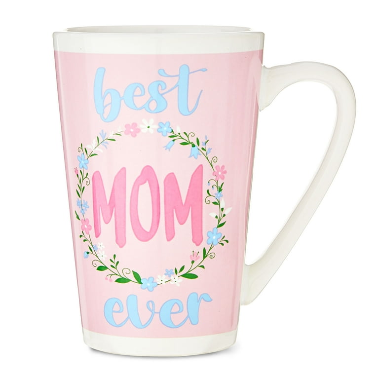 Mother's Day Pink & White Ceramic Mug, Mama-Way to Celebrate, 13 oz 