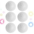 thumbnail image 1 of Lot de 6 Boules de Lavage pour Lessive, Boules pour Vêtements Secs Réutilisables, Boules pour Sécheuse Moelleuses et Antistatiques, Assouplissant Anti-Emmêlement pour Machine à Laver (Blanc), 1 of 8