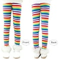 thumbnail image 4 of Actoyo Kids Girls Printed Stretch Leggings Ankle Length Kids Child Fleece Inside Leggings Printing Flower Soft Long Pants Rainbow 11-12 Years, 4 of 11