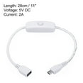 thumbnail image 2 of Cable de extensión Micro-USB Uxcell con interruptor ON/OFF Adaptador de cables de alimentación de hembra a macho Blanco, 2 of 5