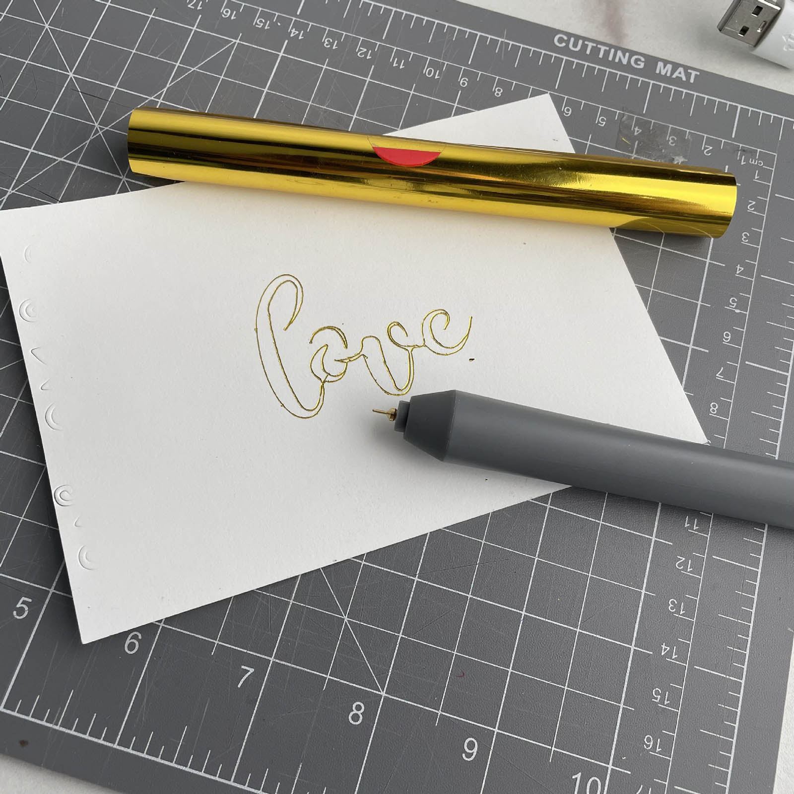 USB Powered Heat Foil Pen for Hot Stamping Foil Paper Scrapbooking Paper Cards Craft with Gold Foil Roll Drawing Pen