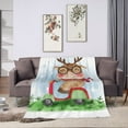 thumbnail image 2 of XMXY Fleece Throw Blanket for Couch, Cute Deer Riding Motorbike Lightweight Plush Fuzzy Cozy Soft Bed Blankets and Throws for Sofa, 50"x40" inches, 2 of 8