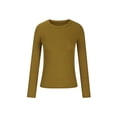 thumbnail image 2 of pstuiky Women's Long Sleeve Shirts for Women Knit Slim Fitted Crewneck Casual Basic Top Dressy T-Shirt for Fall Outfits Going out Tops, 2 of 6