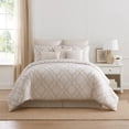 thumbnail image 6 of Benjara 10 Piece King Size Fabric Comforter Set with Quatrefoil Prints- White, 6 of 7