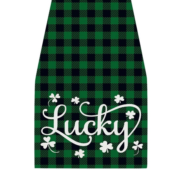 Table Runner For St Patricks Day Decorations Irish Cover Spring Green Holiday Home Kitchen Centerpiece Decor