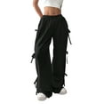 thumbnail image 2 of Women'S Loose Sweatpants Elastic Waist Casual Wide Leg Pants with Pockets Y2K Travel Pants Black L, 2 of 9