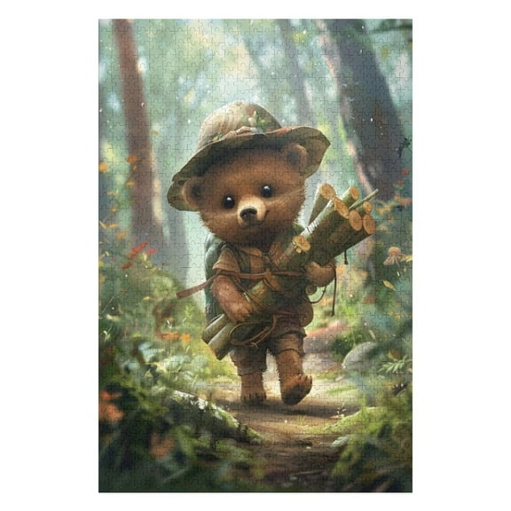 Puzzles for Adults 300 Pieces - Adorable Bear Funny Family Interactive for Puzzles Club Decor Or Gifts for Friends