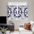 thumbnail image 5 of Navy Blue Rudder Coastal Kitchen Curtains Short 45 Inch Length, Nautical Beach Ocean Retro Grommet Top Bedroom Living Room Curtains, Light Filtering Cafe Curtain Drapes 2 Panels Set 84''x45'', 5 of 9