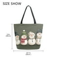 thumbnail image 5 of FORMRS Womens Canvas Tote Bag with Zipper Inner Pocket Shoulder Handbag, Beige Snowmen, 5 of 7