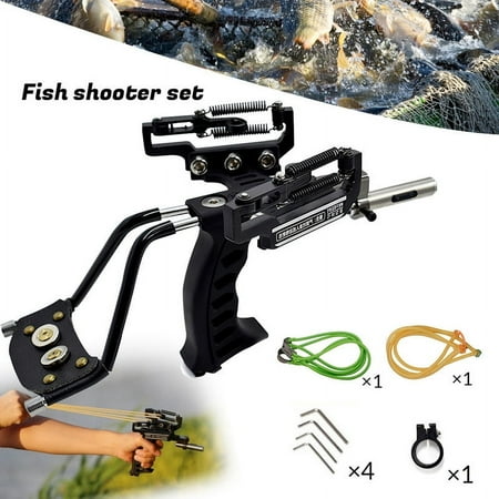 Slingshot Fishing Kit Professional Stainless Steel Wristband Rocket Slingshot with High-Speed Catapult & Laser Sight for Adult Shooting Fish