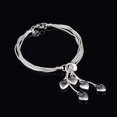 thumbnail image 3 of Cadena de cinco líneas de plata de ley 925 con brazalete de cinco corazones, 3 of 5