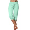 thumbnail image 2 of Tumotour Yoga Shorts For Women Workout Out Elastic High Waisted Shorts With Pocket Drawstring Cropped Trousers Athletic Sports Shorts Lightweight Biker Shorts, 2 of 8