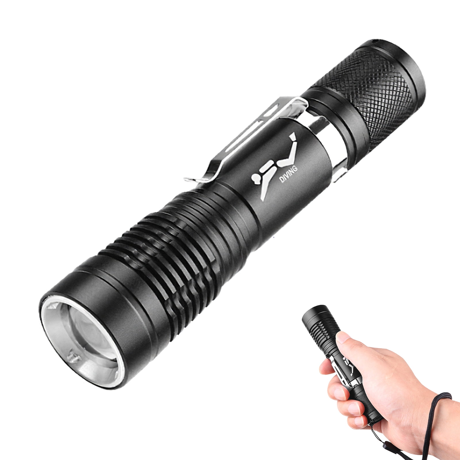 Super Bright 1W LED Zoom Function Torch Pocket Size Car Camping Hiking Outdoor 