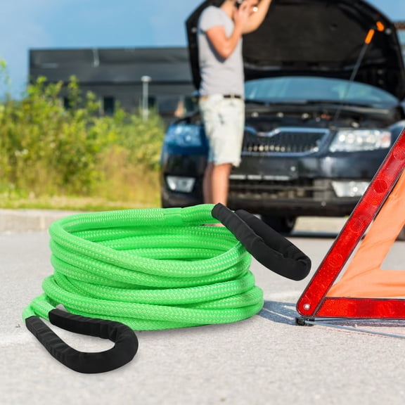 Kinetic Recovery Rope, 5/8 Inch x 20 FT Heavy Duty Tow Rope Breaking Force Off-Road Snatch Strap for UTV, ATV, Truck, Car, Jeep, Tractor-Strength Up to 15100 Pounds (Green)