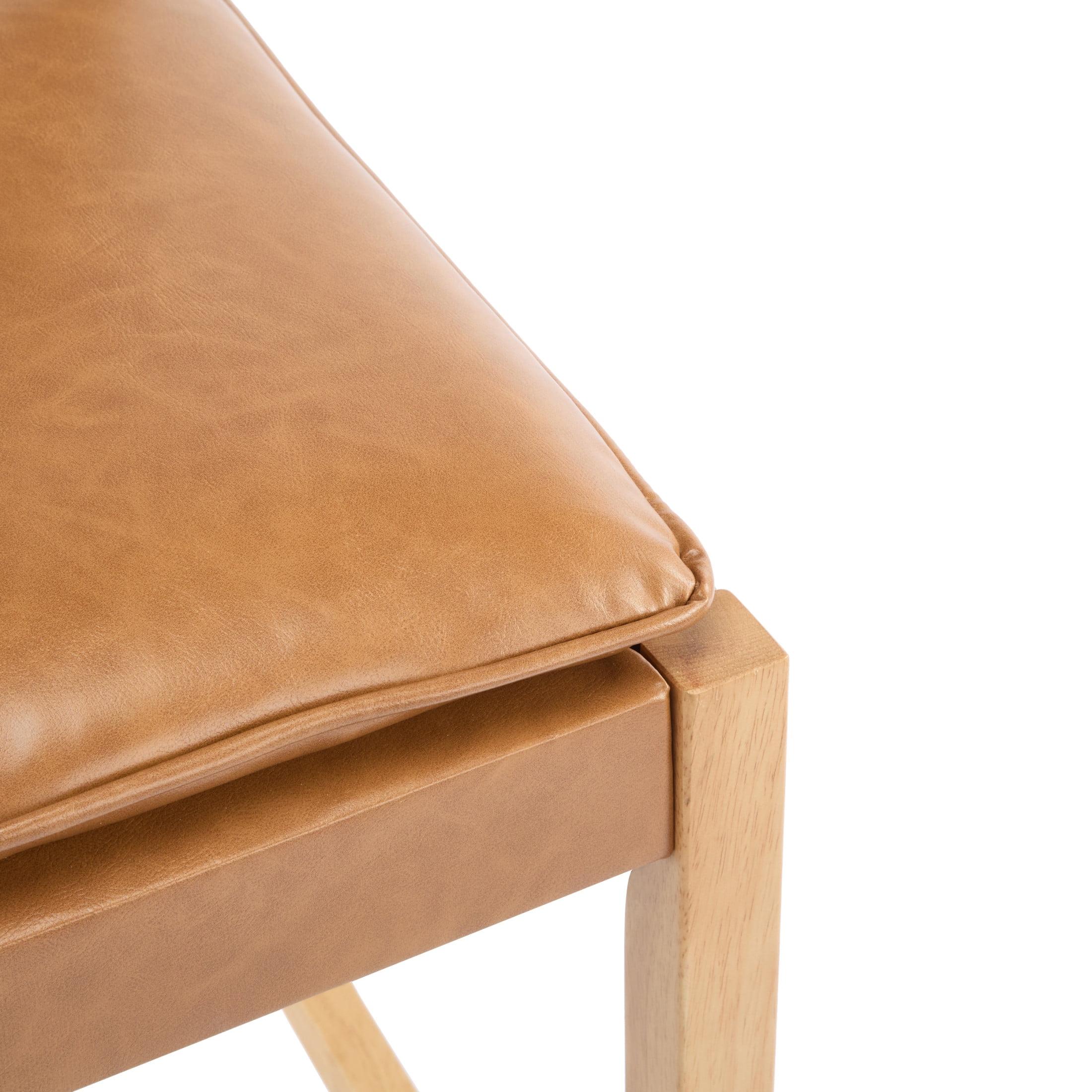 Christopher Knight Home Rustic PU Upholstered Barstools, Rivet Accents, Solid Wood Frame, Brown, Set of 4