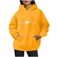 thumbnail image 6 of tklpehg Womens Hoodies Going Out Tops Lightweight Vintage Sweatshirt Hooded Long Sleeve Tops Classic Solid Color Casual Loose Pullover (Yellow,S), 6 of 6