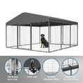 thumbnail image 5 of ALAULM Large Outdoor Dog Kennel: Heavy Duty, Galvanized Steel Panels with Roof, Double Safety Locks, 5 of 9