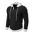 thumbnail image 5 of Admvng Mens Hooded Shirt Drawstring Hood Long Sleeve Casual Hoodie, 5 of 5