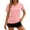 (New59)Pink, variant on Trendy Tops for Women 2026 V-Neck Flutter Casual Shirts Summer Short Sleeve Blouses Breathable T-Shirts Sparkly Striped Dressy Tops for Women