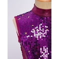 thumbnail image 5 of TTAO Liturgical Worship Dress for Girls Lyrical Praise Dance Dress Sequins Dancewear Tunic Church Robe Purple 12, 5 of 7