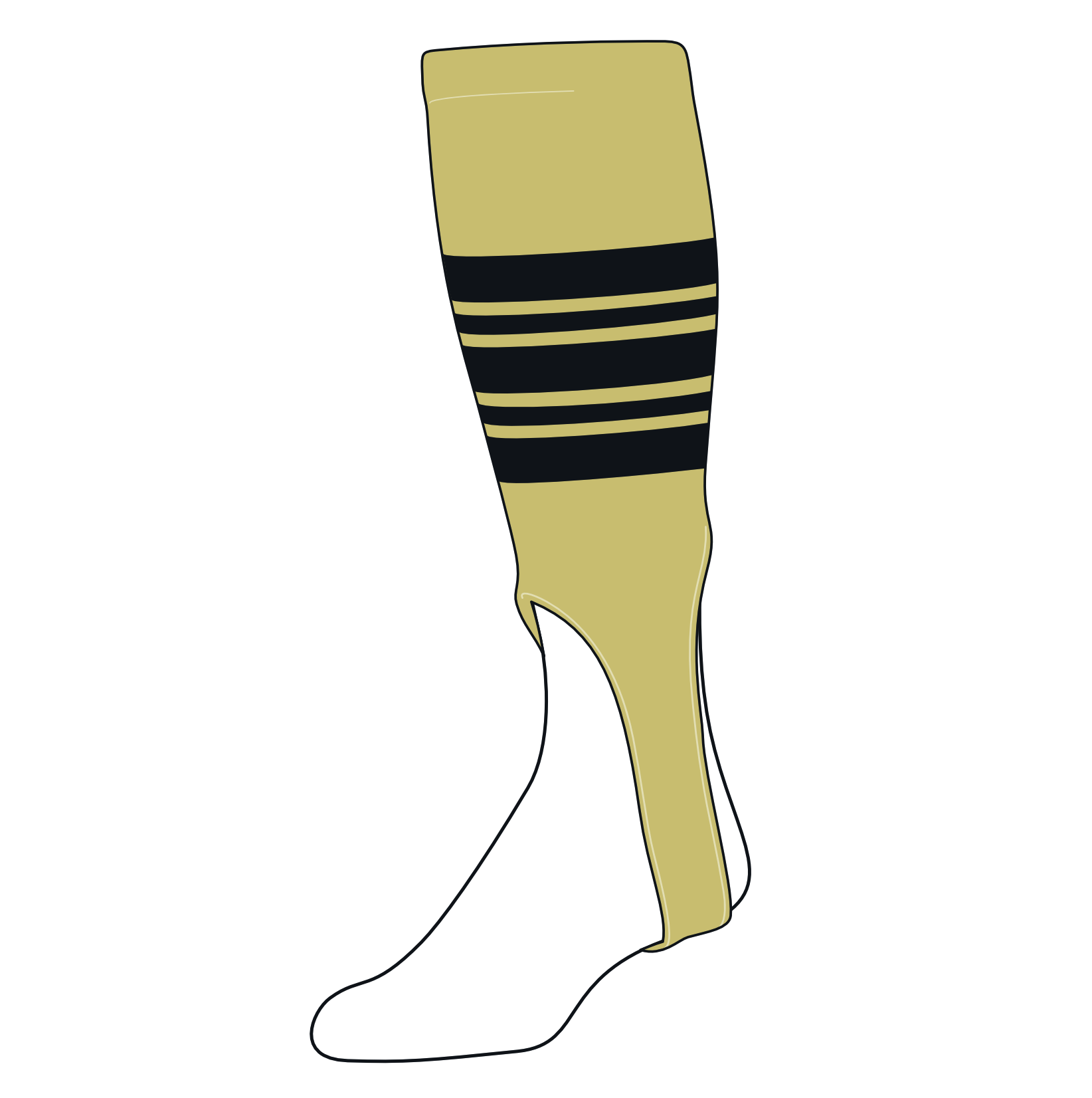 TCK Baseball Stirrups Large (300F, 7in) Vegas Gold, Black, Black