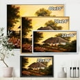 thumbnail image 4 of Traditional Cottage At Sunset In Autumn Flowers 40 in x 30 in Framed Painting Canvas Art Print, by Designart, 4 of 5