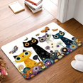 thumbnail image 2 of Cats Butterflies Flowers Non-Slip Door Mat, Flannel & Rubber Bottom, Washable Rug for Living Room, Bedroom, Kitchen, Bathroom, Balcony, Front Door, Outdoor Entry, Pet Mat, Bedside Carpet, 2 of 15