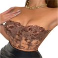 thumbnail image 2 of MesaSe Women Bustier Tube Tops See Through Embroidery Flower Off-Shoulder Tank Party Street Backless Crop Tops, 2 of 6