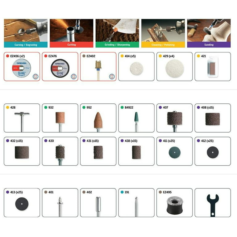 Dremel 734-01 Rotary Tool Accessory Kit, 16 Pieces
