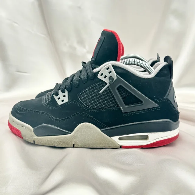 Ni - ke Jordan 4 Retro OG Mid Bred Black White Red Gray Men's 7 Sneaker Shoes 408452060