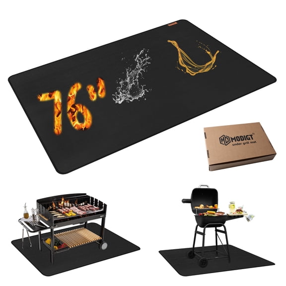 76"×51" Under Grill Mat for Outdoor Grill,Double-Side Fireproof & Heat-resistant Outdoor Grill Mat,Protective Mat for Patio,Courtyard,Tabletop