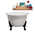 thumbnail image 4 of 65" Cast Iron R5442BL-CH Soaking Clawfoot Tub and Tray with External Drain in Polished Chrome and Matte Black Clawfeet, 4 of 10