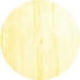 thumbnail image 1 of Ahgly Company Machine Washable Indoor Round Solid Yellow Modern Area Rugs, 3' Round, 1 of 4