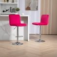 thumbnail image 4 of Swivel Bar Stools Set of 2, Comfy Upholstered Counter Height Bar Chairs with Metal Base and Footrest, Dining Chairs for Kitchen, Dining Room, Bar, Club, Cafe, Rose Red, 4 of 9