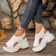 thumbnail image 2 of Platform Sandals for Women 2026 Breathable Mesh Open Toe Wedge Sneakers Comfortable Arch Support Summer Footwear White Size 7, 2 of 7